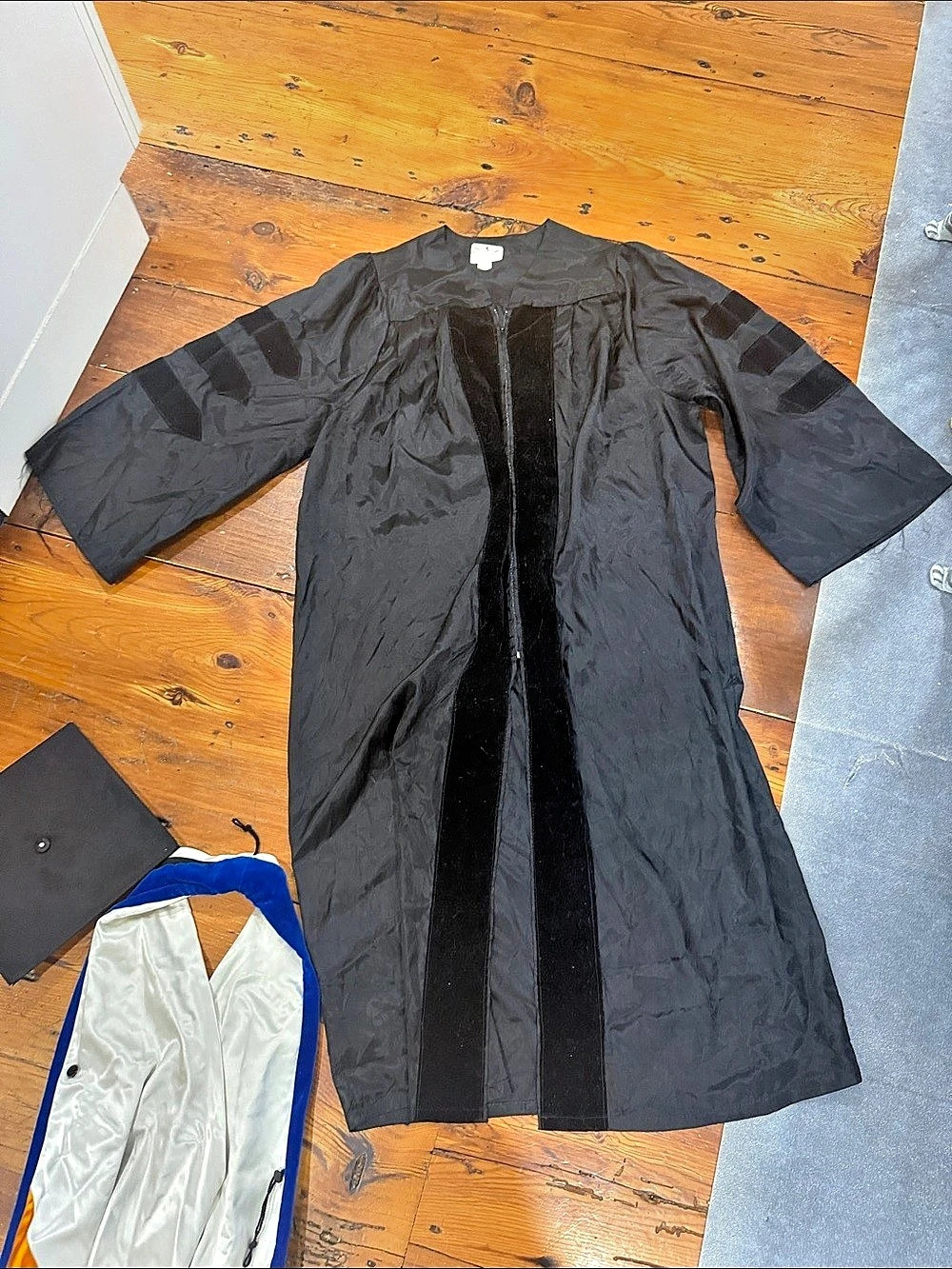 Vintage doctoral cap and gown and hood 82